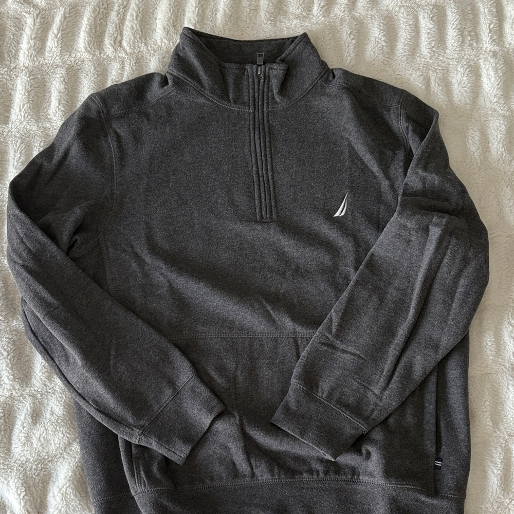 Nautica Men's Charcoal Zip-Up Sweater